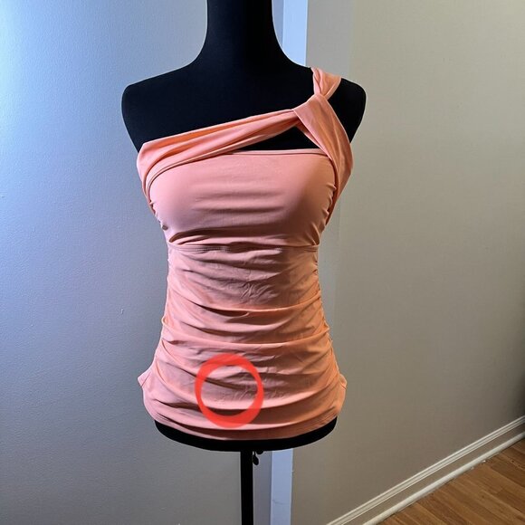 Women's One-Shoulder Pull-On Tankini Top, Size M - Picture 4 of 5